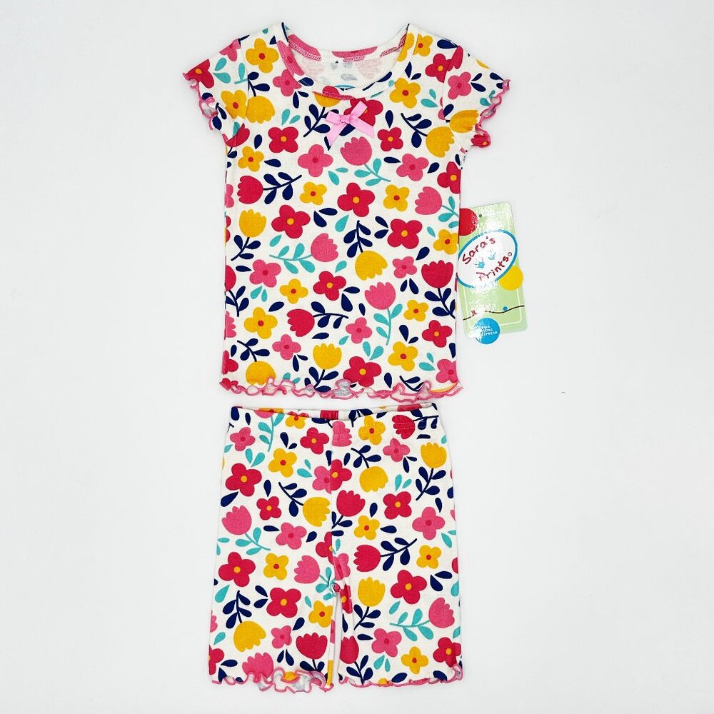 NWT Sara's Prints Girls Short PJ Set Size 2T (Tag size 2)